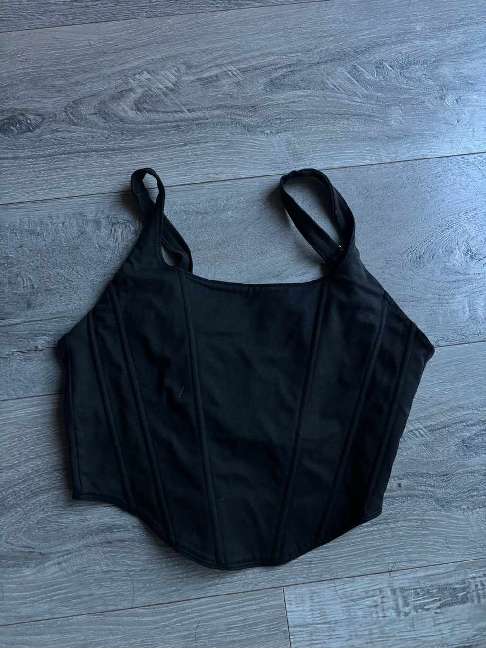 Black Corset-Style Tank Top